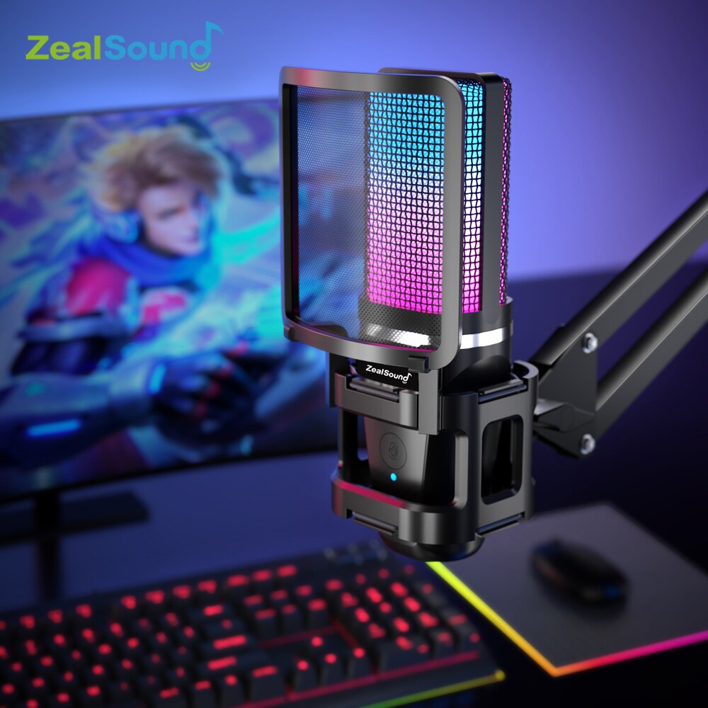 Zealsound RGB Recording Microp - Streaming Mic Condenser 评论和价格