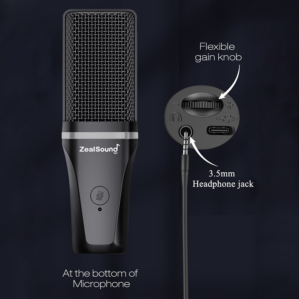 Zealsound RGB Recording Microp - Streaming Mic Condenser 评论和价格