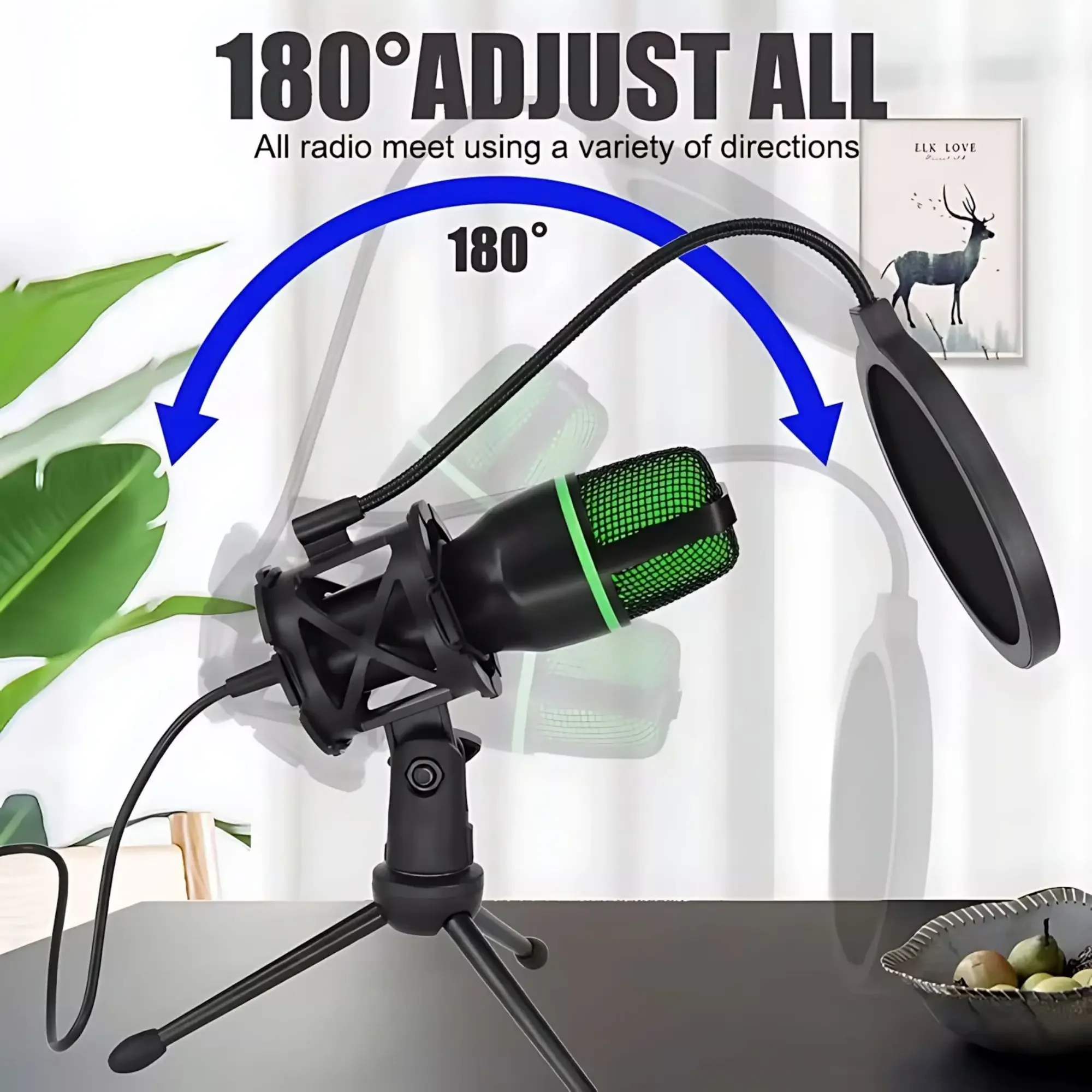 RGB Lighting Microphone Kit wi - Streaming Mic Condenser 评论和价格