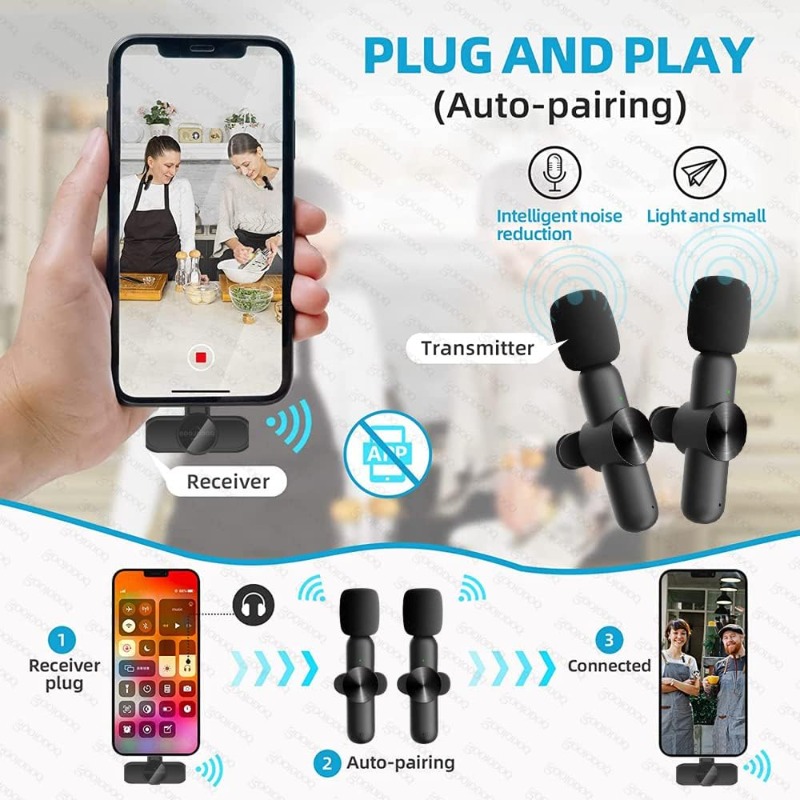 Wireless Lavalier Microphone f - Streaming Mic Condenser 评论和价格