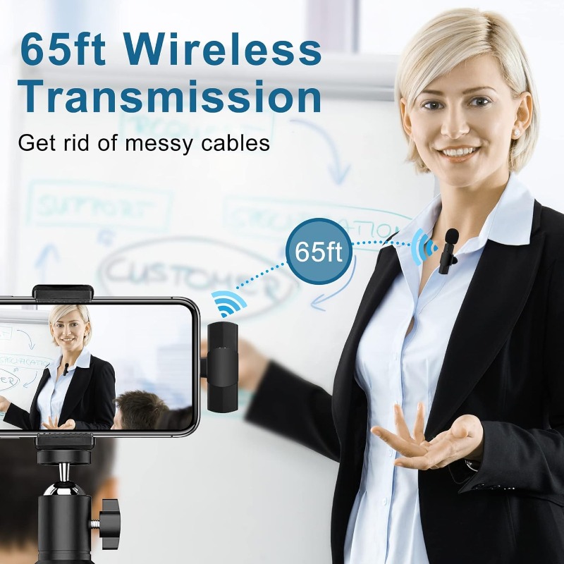 Wireless Lavalier Microphone f - Streaming Mic Condenser 评论和价格