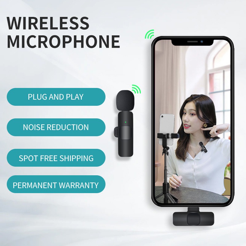 Wireless Lavalier Microphone f - Streaming Mic Condenser 评论和价格