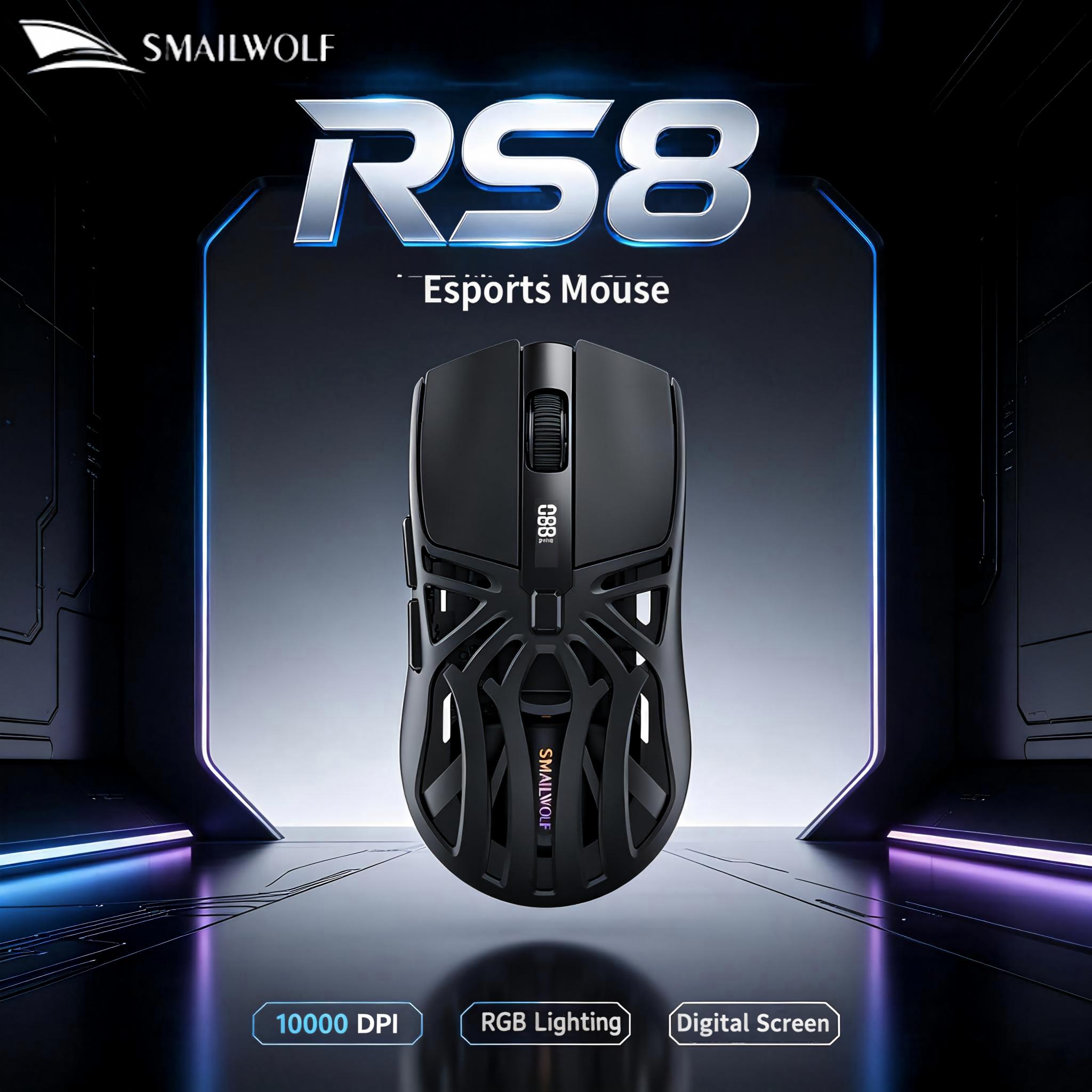 SMAILWOLF RS8 E-Sports Wireles - Esports Gaming Mouse Wireless 评论和价格