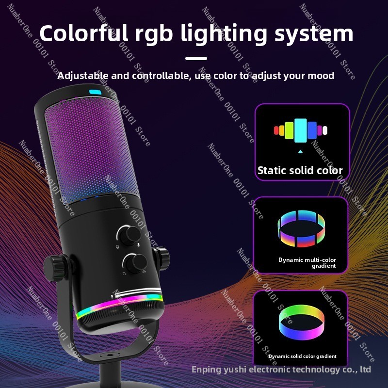 USB RGB Condenser Microphone D - Streaming Mic Condenser 评论和价格