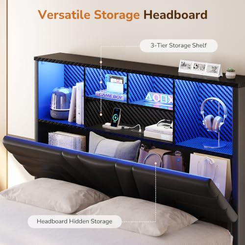 Full Size Bed Frame with 4 Dra - Esports Gaming Bed 评论和价格