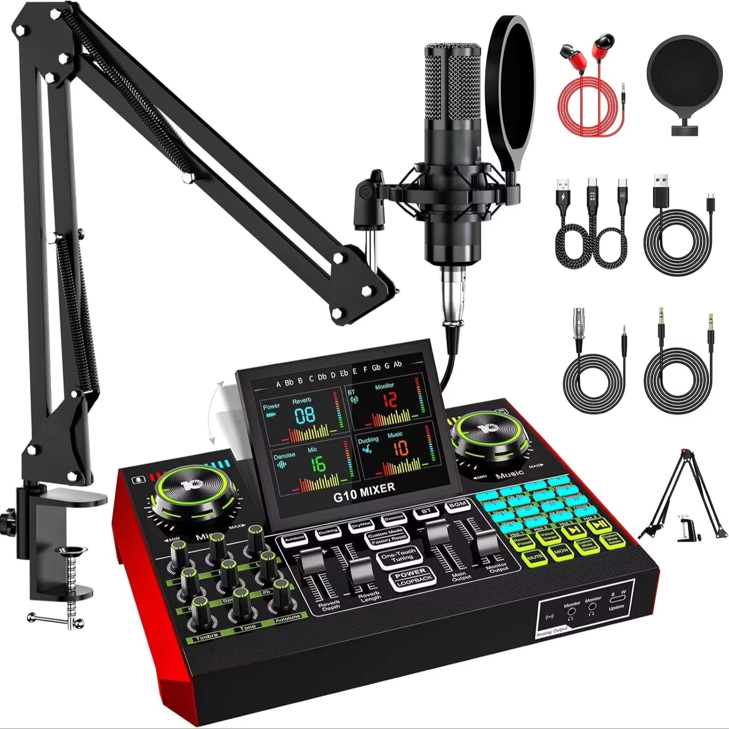 Tenlamp G10 Live Streaming Aud - Streaming Mic Condenser 评论和价格