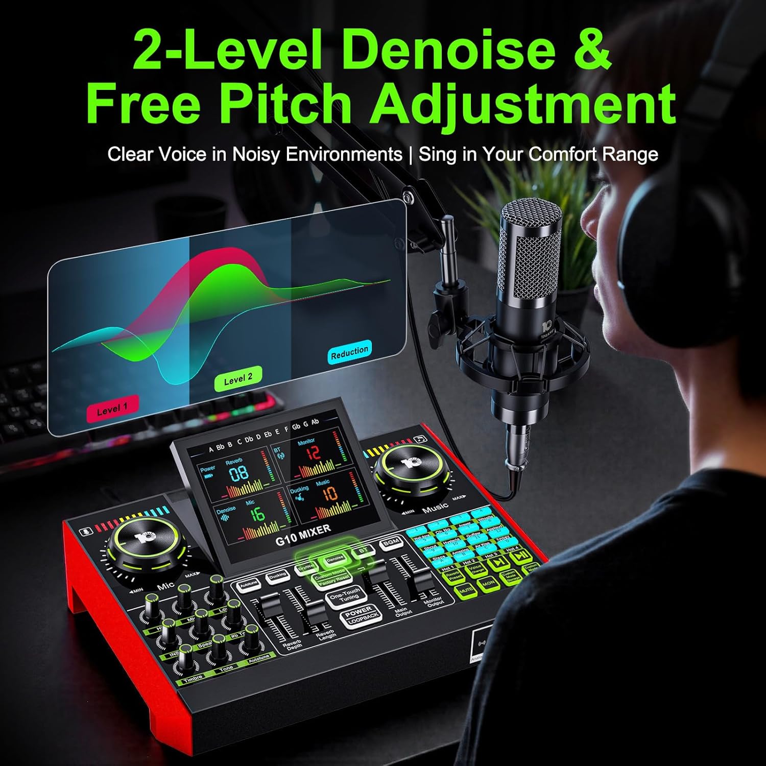 Tenlamp G10 Live Streaming Aud - Streaming Mic Condenser 评论和价格