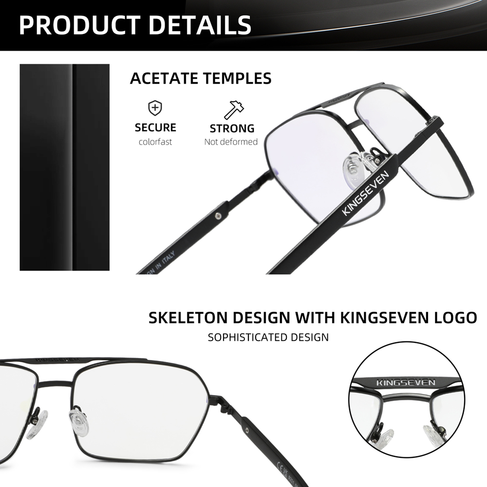 KINGSEVEN Rectangle Anti-Blue- - Gaming Glasses Blue 评论和价格